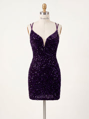 The Y2K Dream Purple Sequin Lace-Up Mini | Prom & HoCo