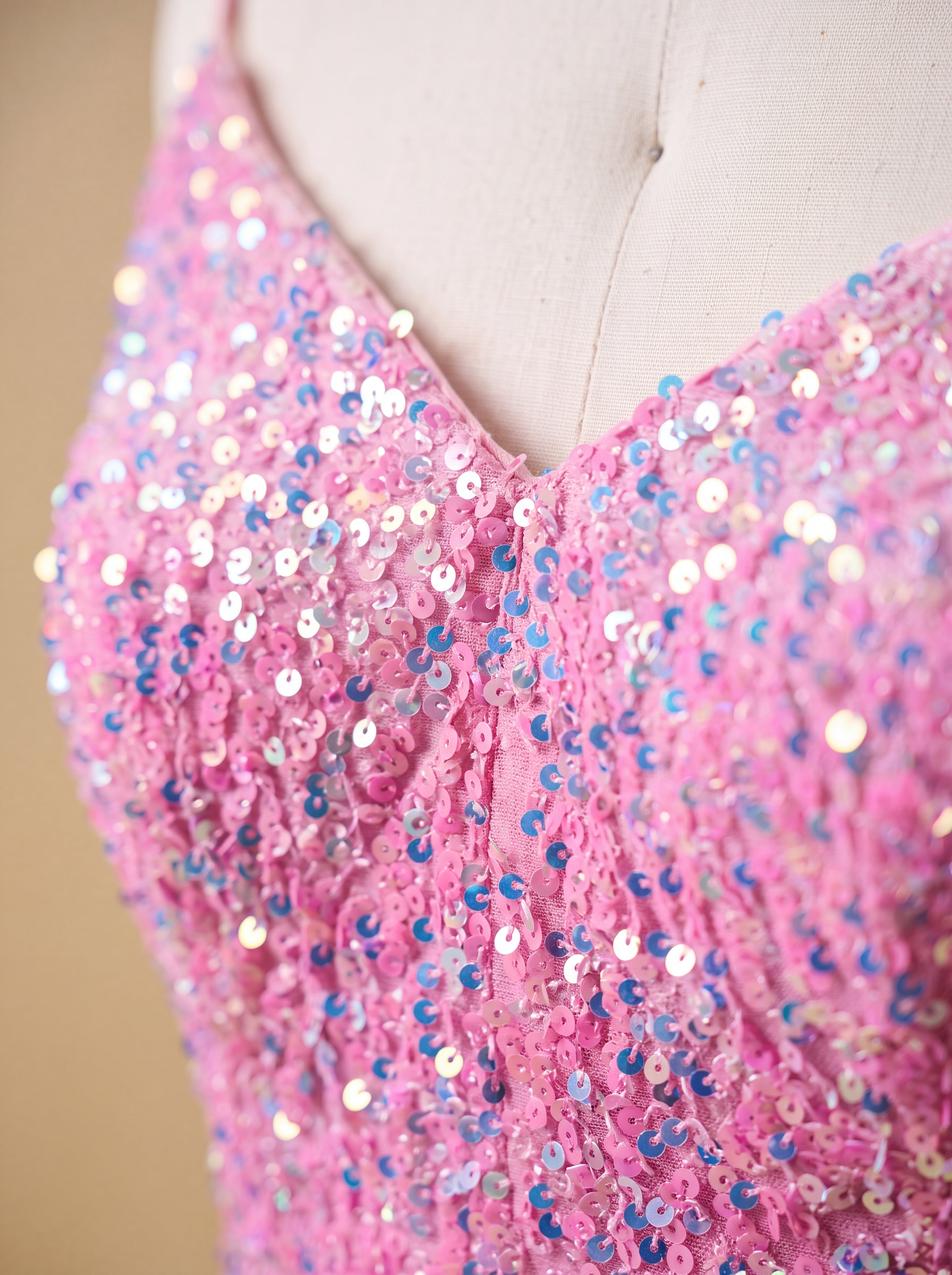 The "Y2K Dream" Pink Sequin Lace-Up Mini | HoCo & Party