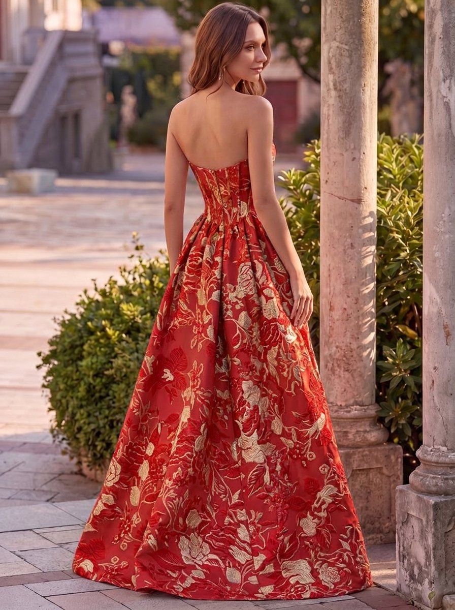 Red Floral Back