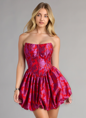 Ball-Gown/Princess Straight Short Jacquard Mini Dress
