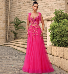 Sleeveless V-Neck Sequins Tulle Ball-Gown/Princess Maxi Dress