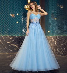 Sleeveless Sweetheart Sequins 3D Floral Tulle Ball-Gown/Princess Maxi Dress