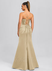 Sheath/Column Cowl Floor-Length Sequin Satin Maxi Dresses With Sequins