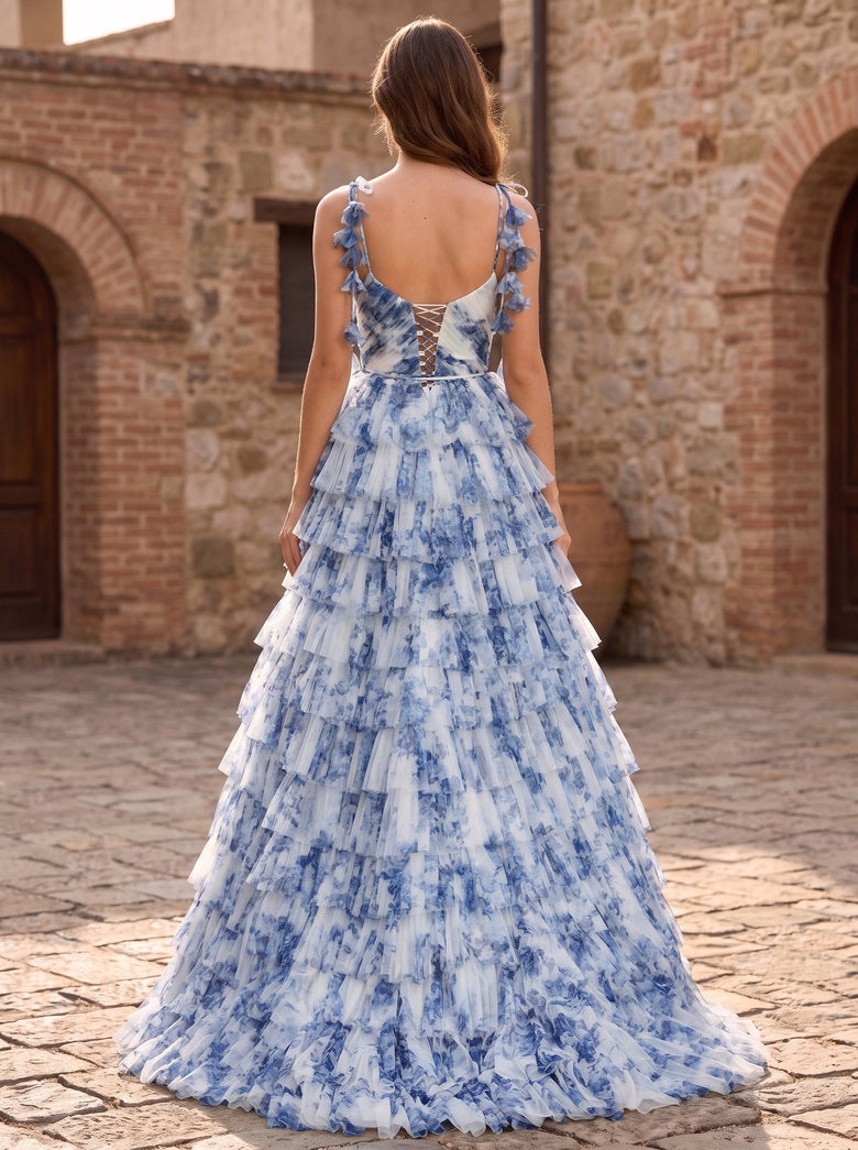 Blue Floral Back