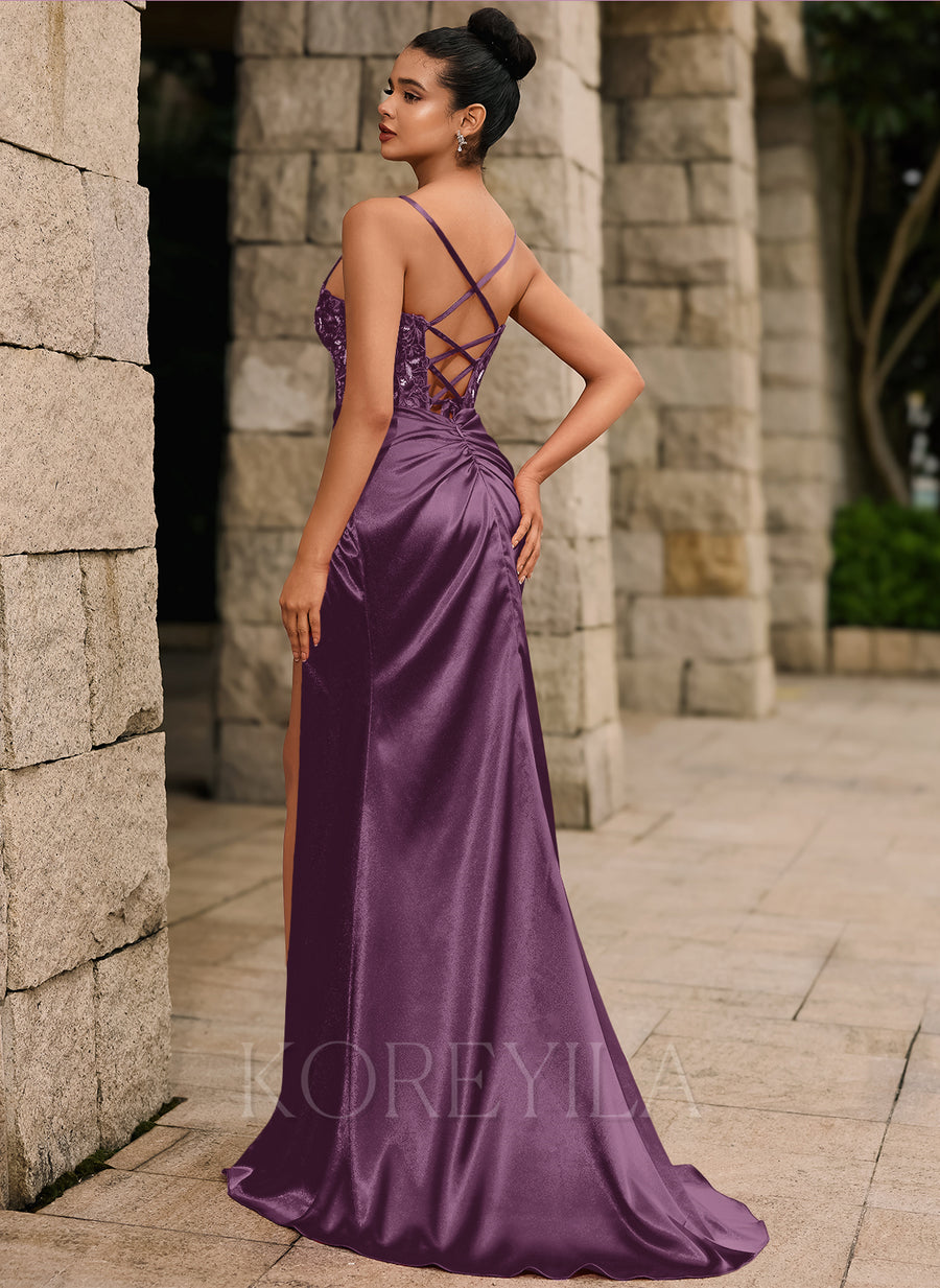 Purple Prom Dresses KOREYILA Purple Prom Dresses KOREYILA