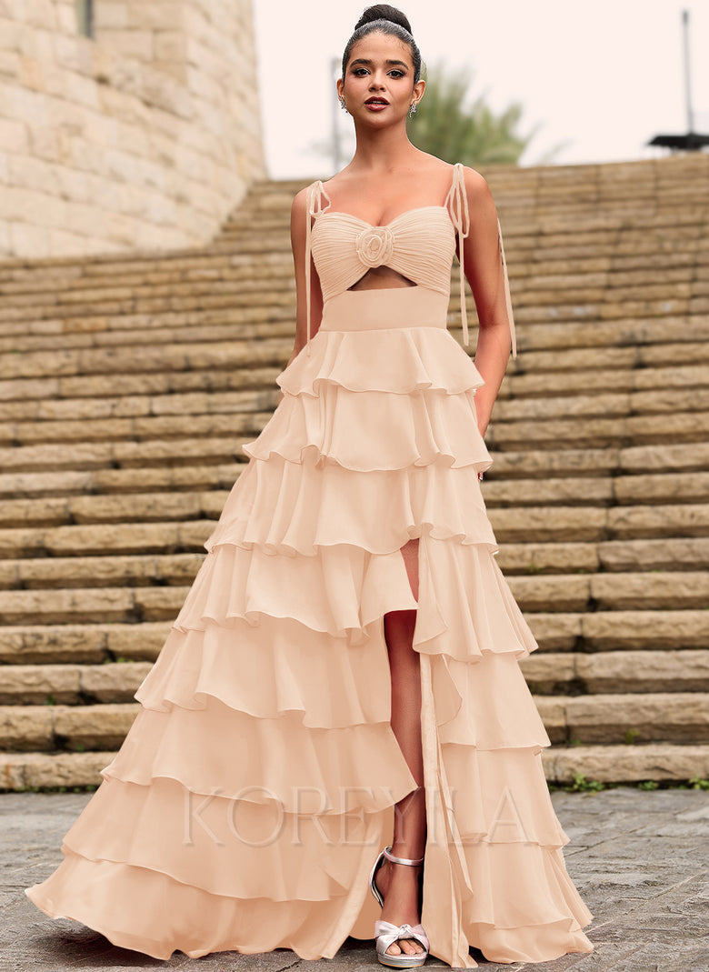pearl pink dress chiffon Pearl Pink Lace and Chiffon Queen Anna Prom Dress