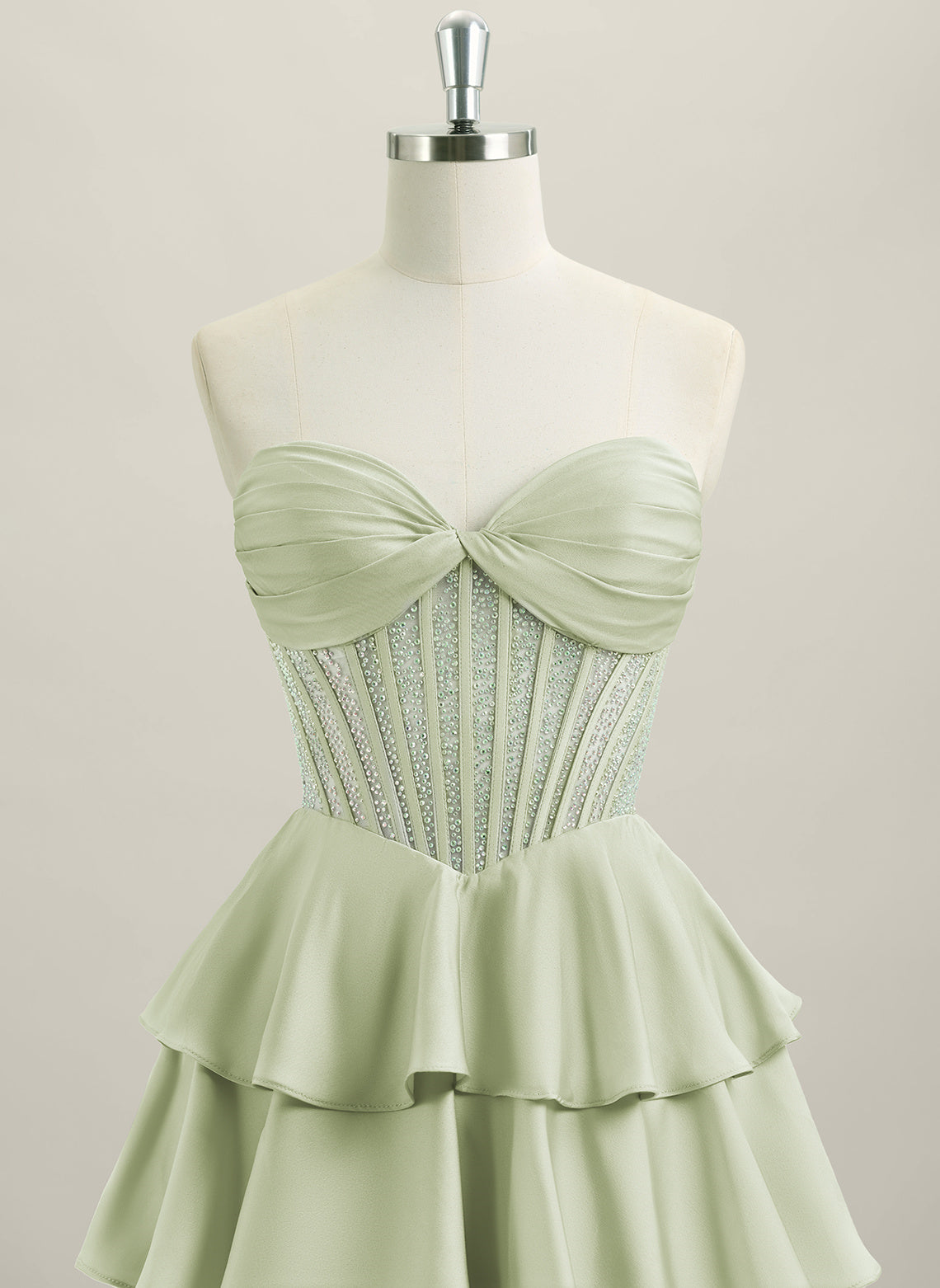 Ball-Gown/Princess Sleeveless Silky Satin Maxi Dress With Cascading Ruffles