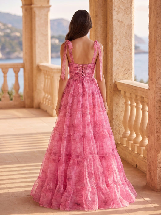 Pink Floral Print Back