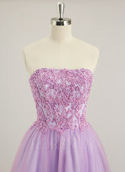 Ball-Gown/Princess Sweetheart Floor-Length Tulle Prom Dresses With Beading