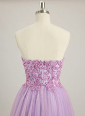 Ball-Gown/Princess Sweetheart Floor-Length Tulle Prom Dresses With Beading