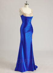 Trumpet/Mermaid Sweetheart Sweep Train Jersey Prom Dresses With Beading Sequins