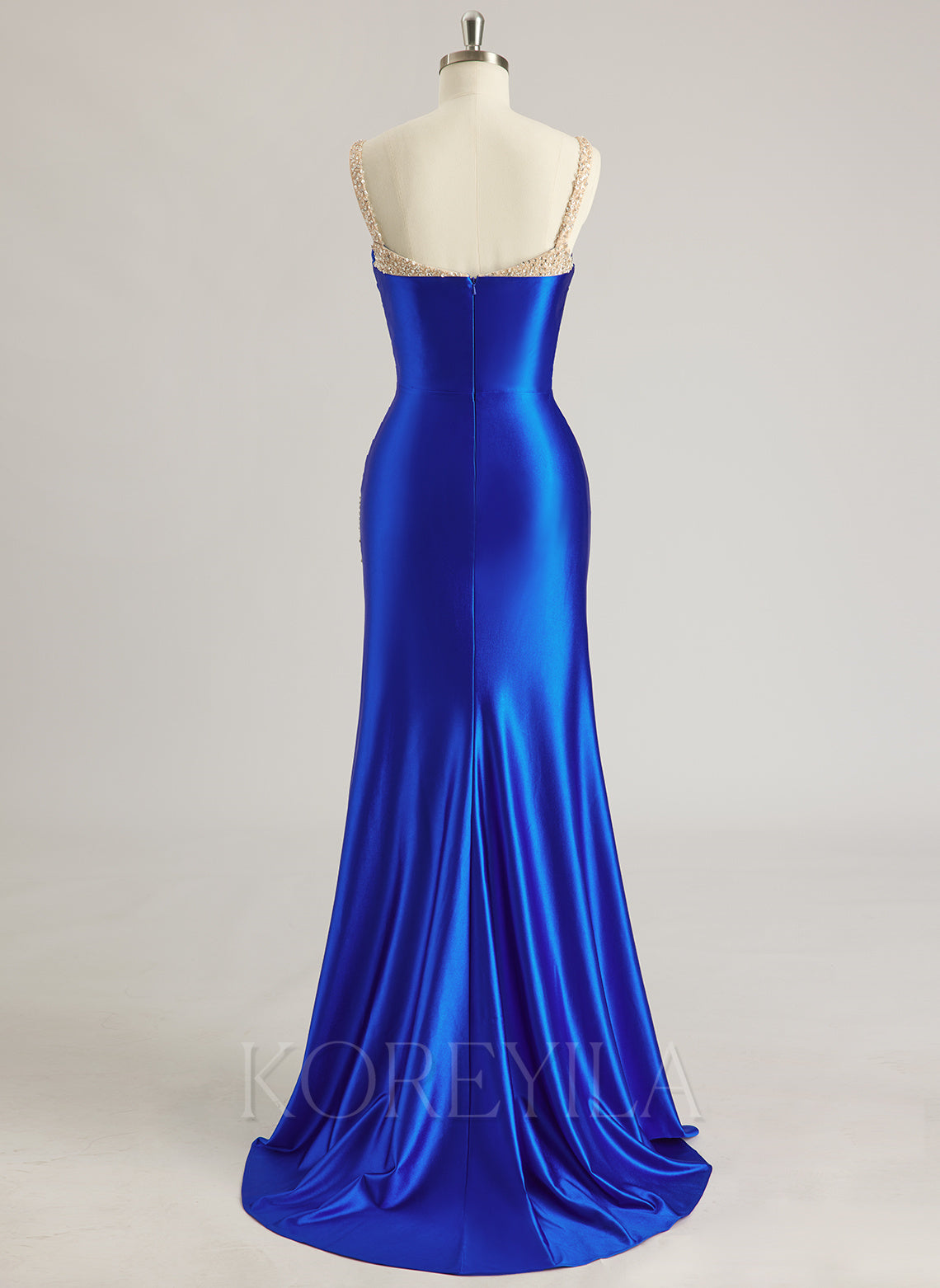 Trumpet/Mermaid Sweetheart Sweep Train Jersey Prom Dresses With Beading Sequins