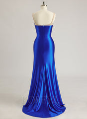 Trumpet/Mermaid Sweetheart Sweep Train Jersey Prom Dresses With Beading Sequins