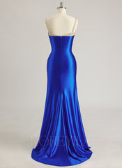 Trumpet/Mermaid Sweetheart Sweep Train Jersey Prom Dresses With Beading Sequins