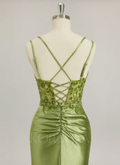 Trumpet/Mermaid V-Neck Sweep Train Jersey Prom Dresses With Sequins Beading Embroidered