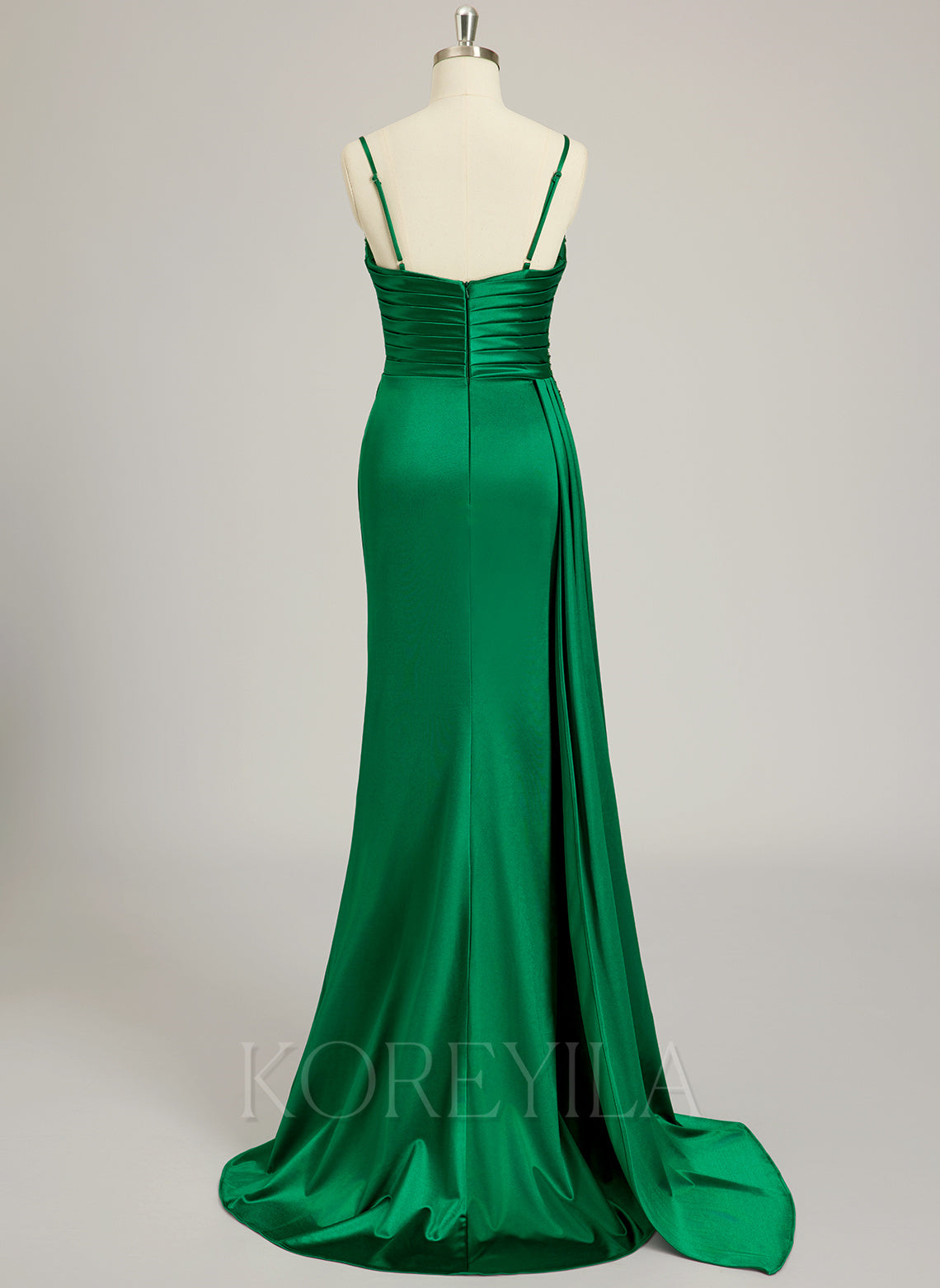 Trumpet/Mermaid V-Neck Sweep Train Jersey Prom Dresses With Beading Sequins