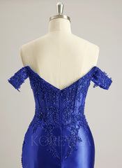 Sheath/Column Off the Shoulder Short/Mini Jersey Prom Dresses With Sequins Beading