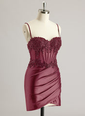 Sheath/Column Sweetheart Short/Mini Jersey Prom Dresses With Beading Sequins
