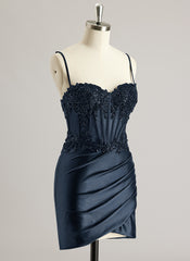 Sheath/Column Sweetheart Short/Mini Jersey Prom Dresses With Beading Sequins