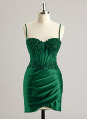 Sheath/Column Sweetheart Short/Mini Jersey Prom Dresses With Beading Sequins