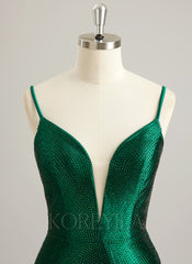 Sheath/Column V-Neck Short/Mini Jersey Prom Dresses With Rhinestone