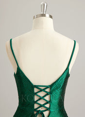 Sheath/Column V-Neck Short/Mini Jersey Prom Dresses With Rhinestone