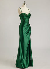 Sheath/Column Sweetheart Floor-Length Jersey Prom Dresses With Rhinestone