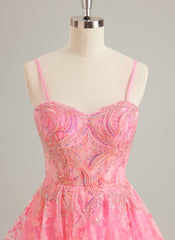 Ball-Gown/Princess Sweetheart Short/Mini Tulle Prom Dresses With Beading Sequins