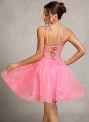 Ball-Gown/Princess Sweetheart Short/Mini Tulle Prom Dresses With Beading Sequins