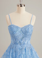 Ball-Gown/Princess Sweetheart Short/Mini Tulle Prom Dresses With Beading Sequins