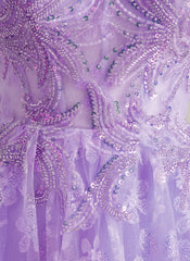 Ball-Gown/Princess Sweetheart Short/Mini Tulle Prom Dresses With Beading Sequins