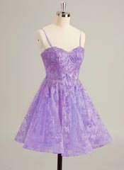 Ball-Gown/Princess Sweetheart Short/Mini Tulle Prom Dresses With Beading Sequins