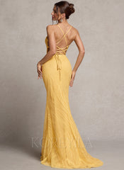 Trumpet/Mermaid Sweetheart Sweep Train Lace Prom Dresses