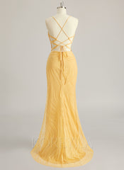 Trumpet/Mermaid Sweetheart Sweep Train Lace Prom Dresses