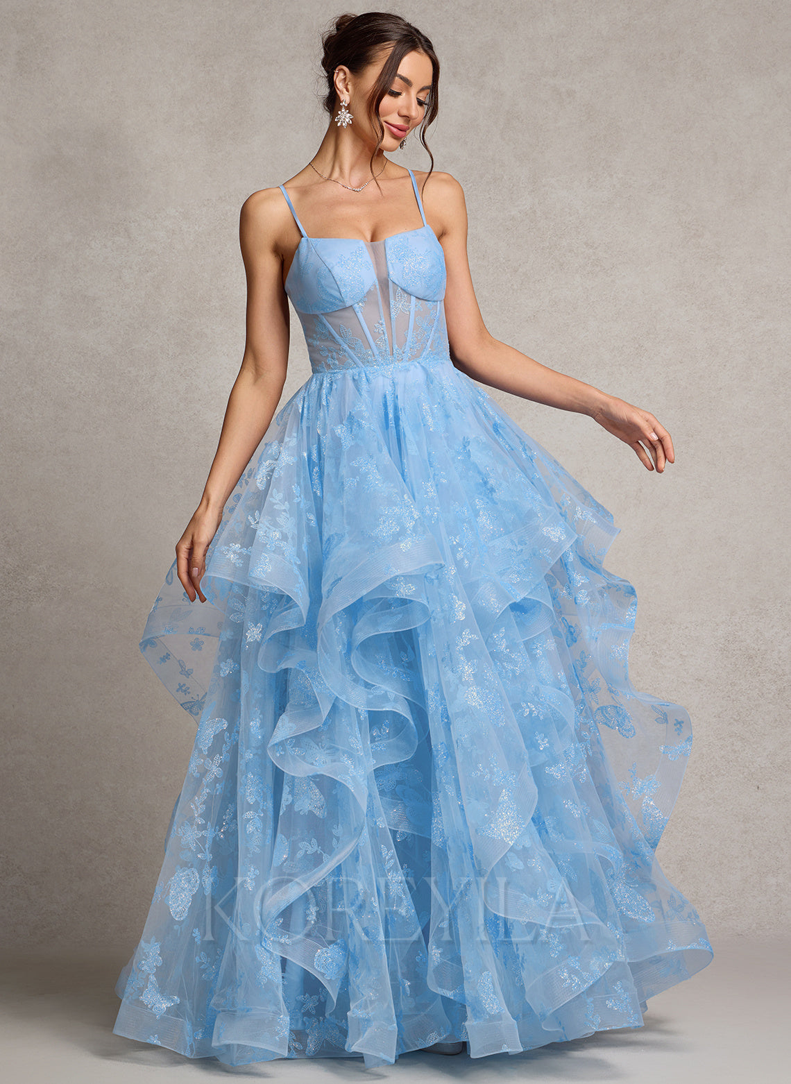 Ball-Gown/Princess Sweetheart Floor-Length Lace Prom Dresses