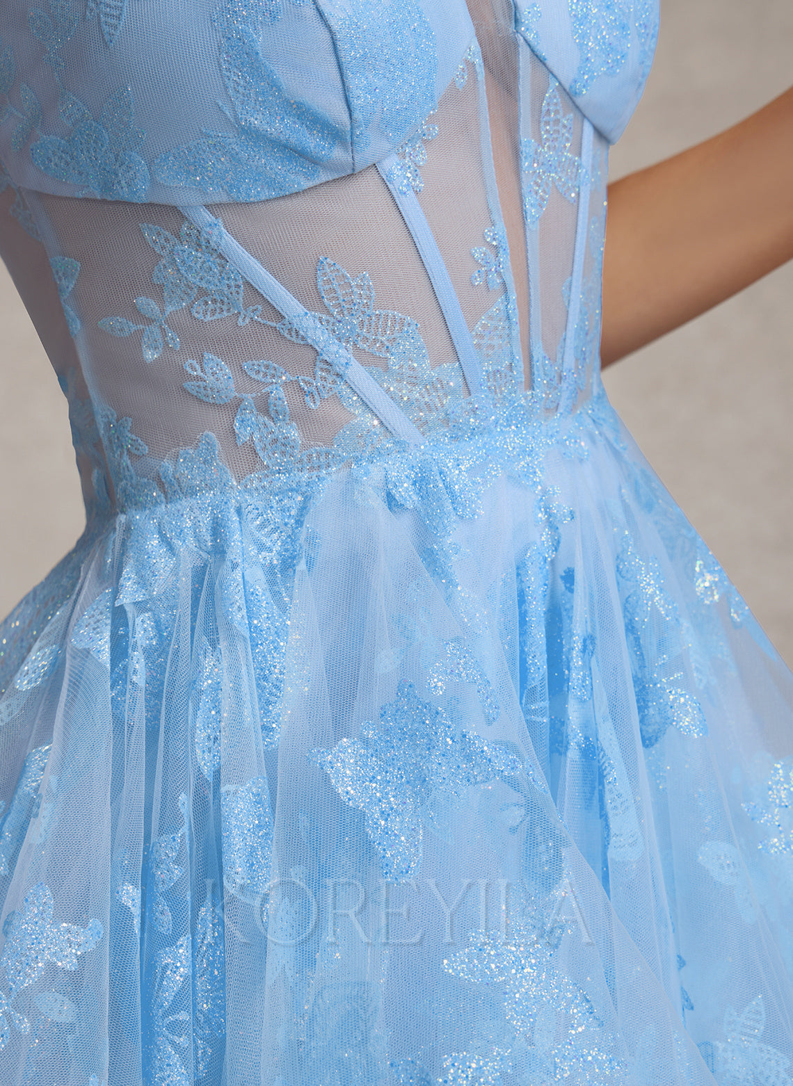Ball-Gown/Princess Sweetheart Floor-Length Lace Prom Dresses