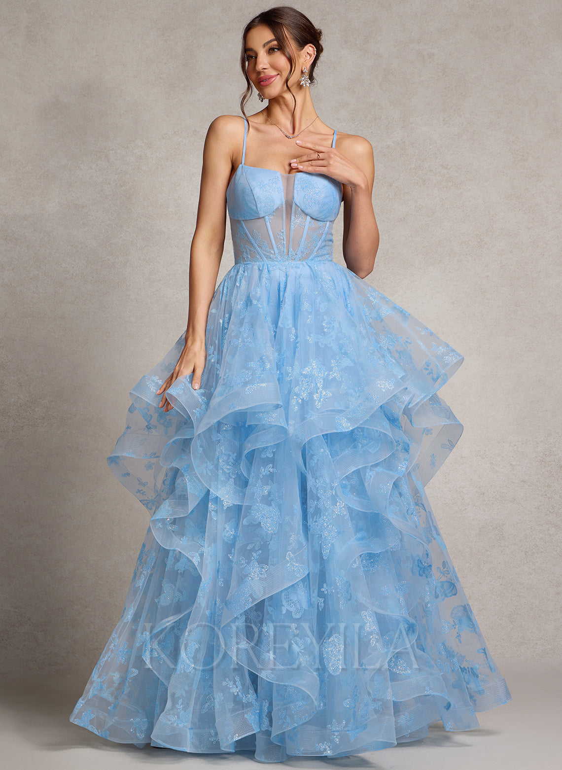 Ball-Gown/Princess Sweetheart Floor-Length Lace Prom Dresses