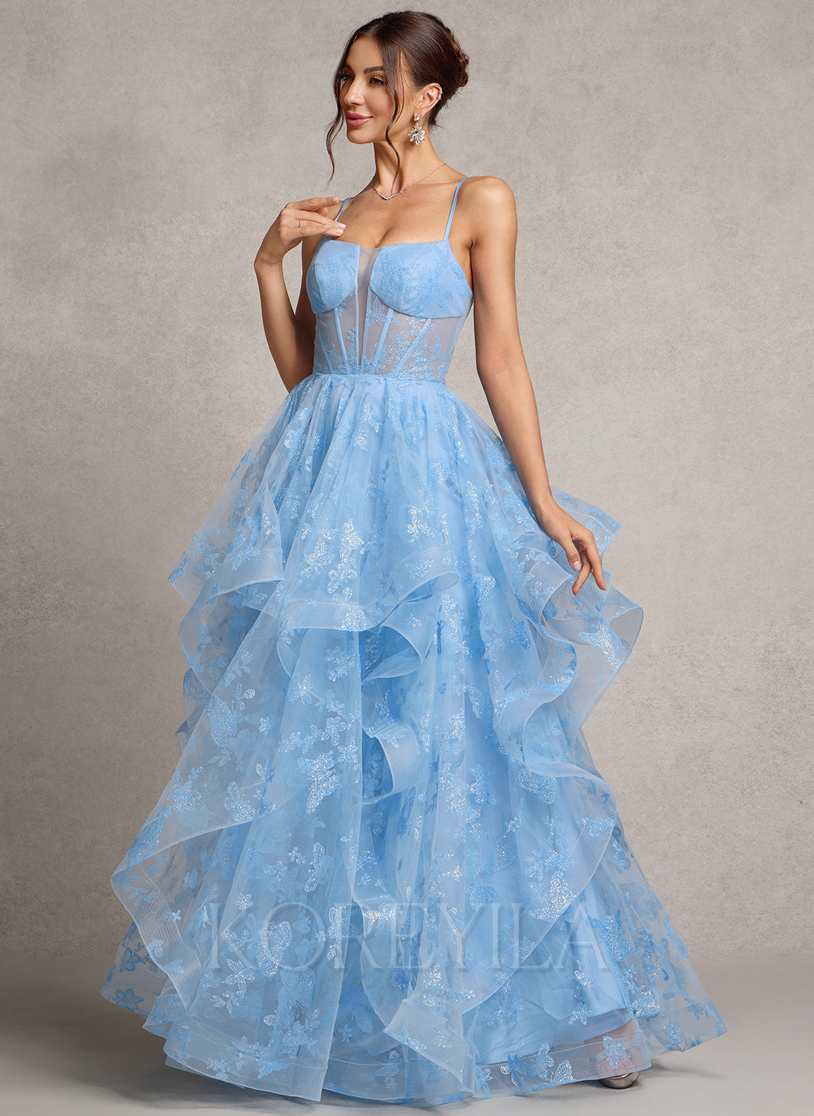 Ball-Gown/Princess Sweetheart Floor-Length Lace Prom Dresses
