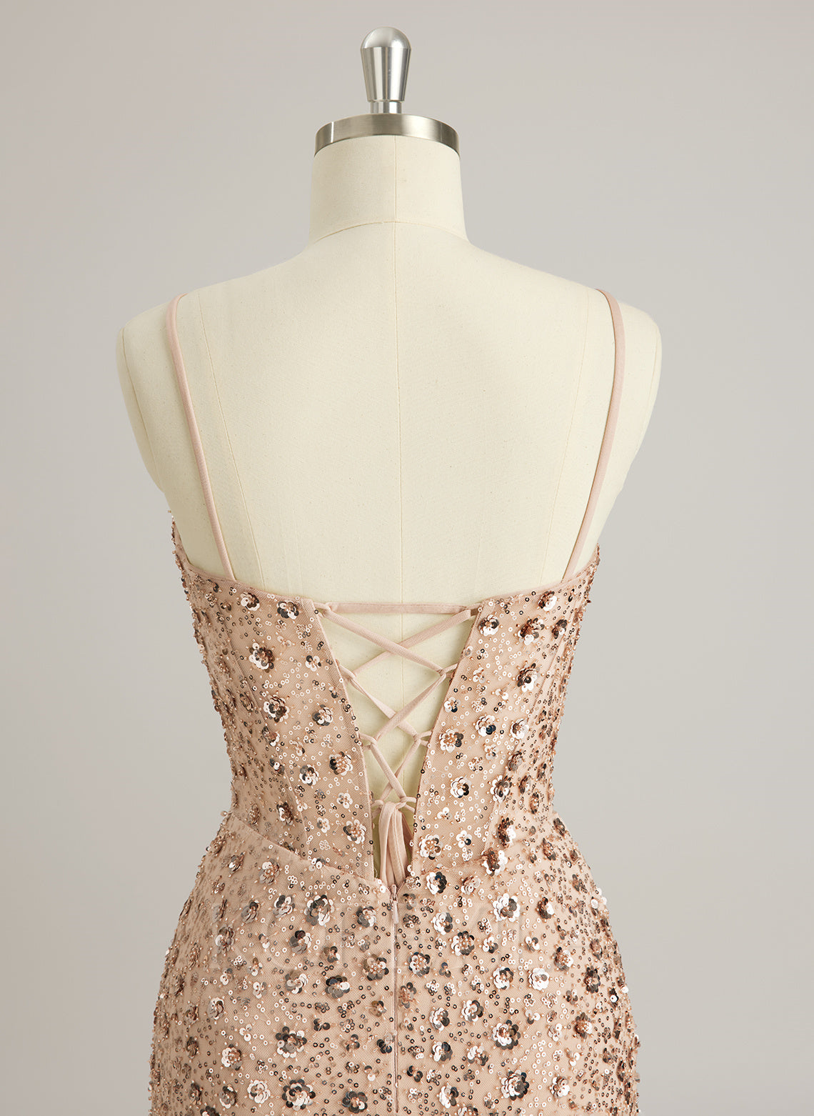Trumpet/Mermaid V-Neck Sweep Train Sequin Prom Dresses With Sequins
