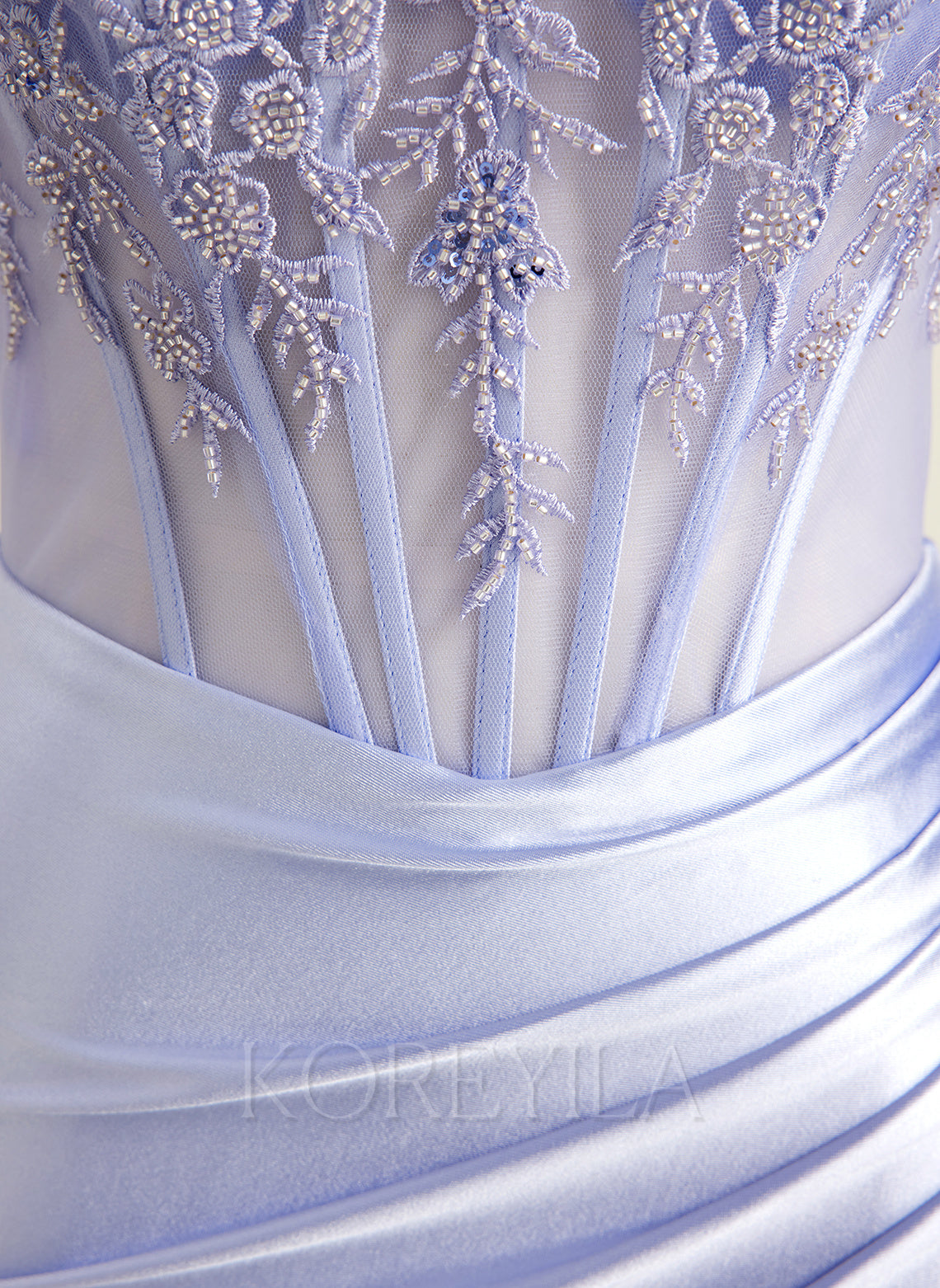 Trumpet/Mermaid V-Neck Sweep Train Silky Satin Prom Dresses With Appliques Lace Beading
