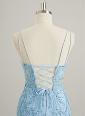 Trumpet/Mermaid V-Neck Sweep Train Lace Maxi Dresses With Sequins