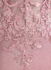 Trumpet/Mermaid V-Neck Sweep Train Lace Jersey Maxi Dresses With Rhinestone