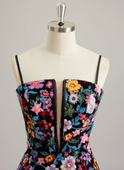 Trumpet/Mermaid Square Sweep Train Lace Maxi Dresses With Flower Sequins