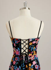 Trumpet/Mermaid Square Sweep Train Lace Maxi Dresses With Flower Sequins