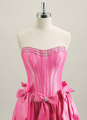 Ball-Gown/Princess Sleeveless Short Taffeta Homecoming Dress With Bow