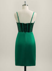 Sheath/Column Sleeveless Short Matte Satin Homecoming Dress With Ruffle