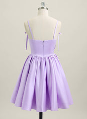 Ball-Gown/Princess Sleeveless Short Satin Homecoming Dress With Bow