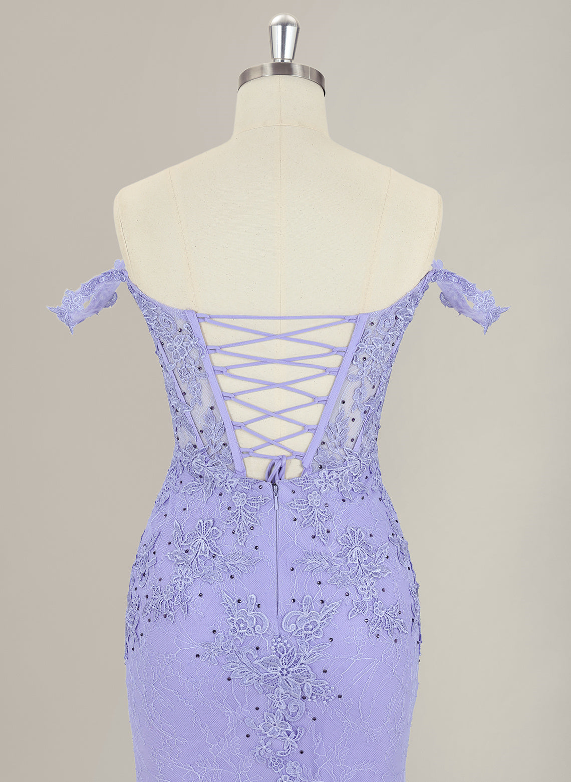 Trumpet/Mermaid Sweep Train Lace Maxi Dress With Rhinestone
