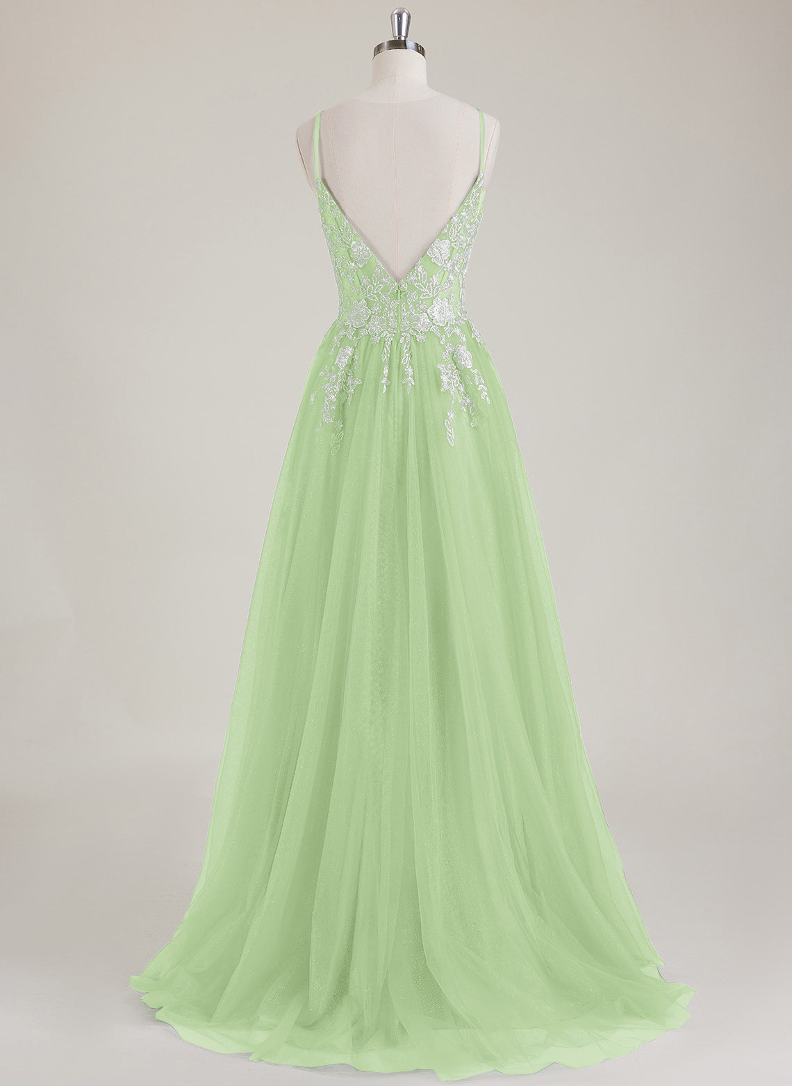 Sleeveless V-Neck Sequins Tulle Ball-Gown/Princess Maxi Dress