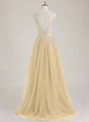 Sleeveless V-Neck Sequins Tulle Ball-Gown/Princess Maxi Dress